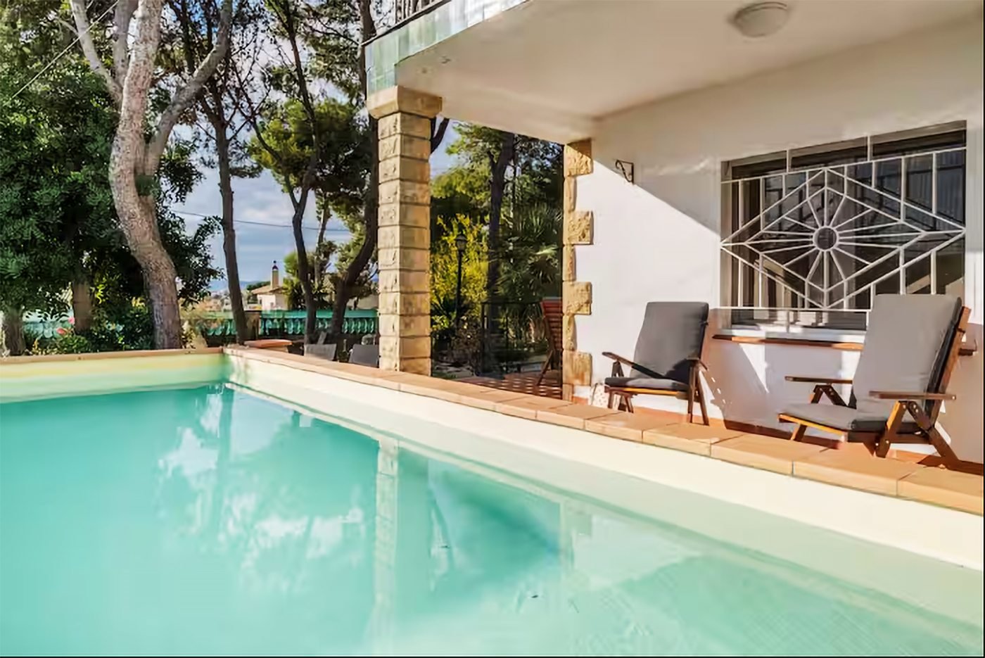 Private pool next to the villa